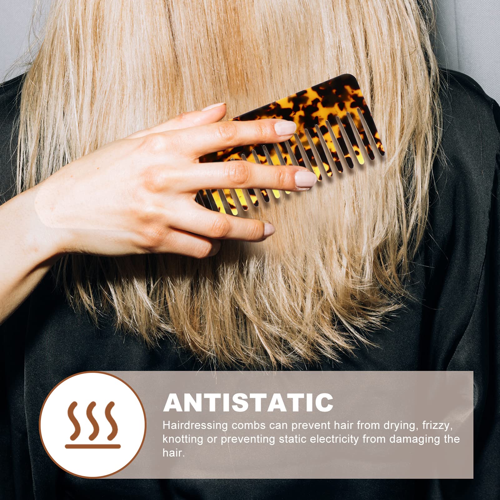 FRCOLOR 6stücke Anti-statik Kämme Aus Acetat Grobzinkige Haarstyling-kämme Für Friseure Und Hausgebrauch Für Glattes Und Lockiges Haar Hitzebeständig Und Hautfreundlich