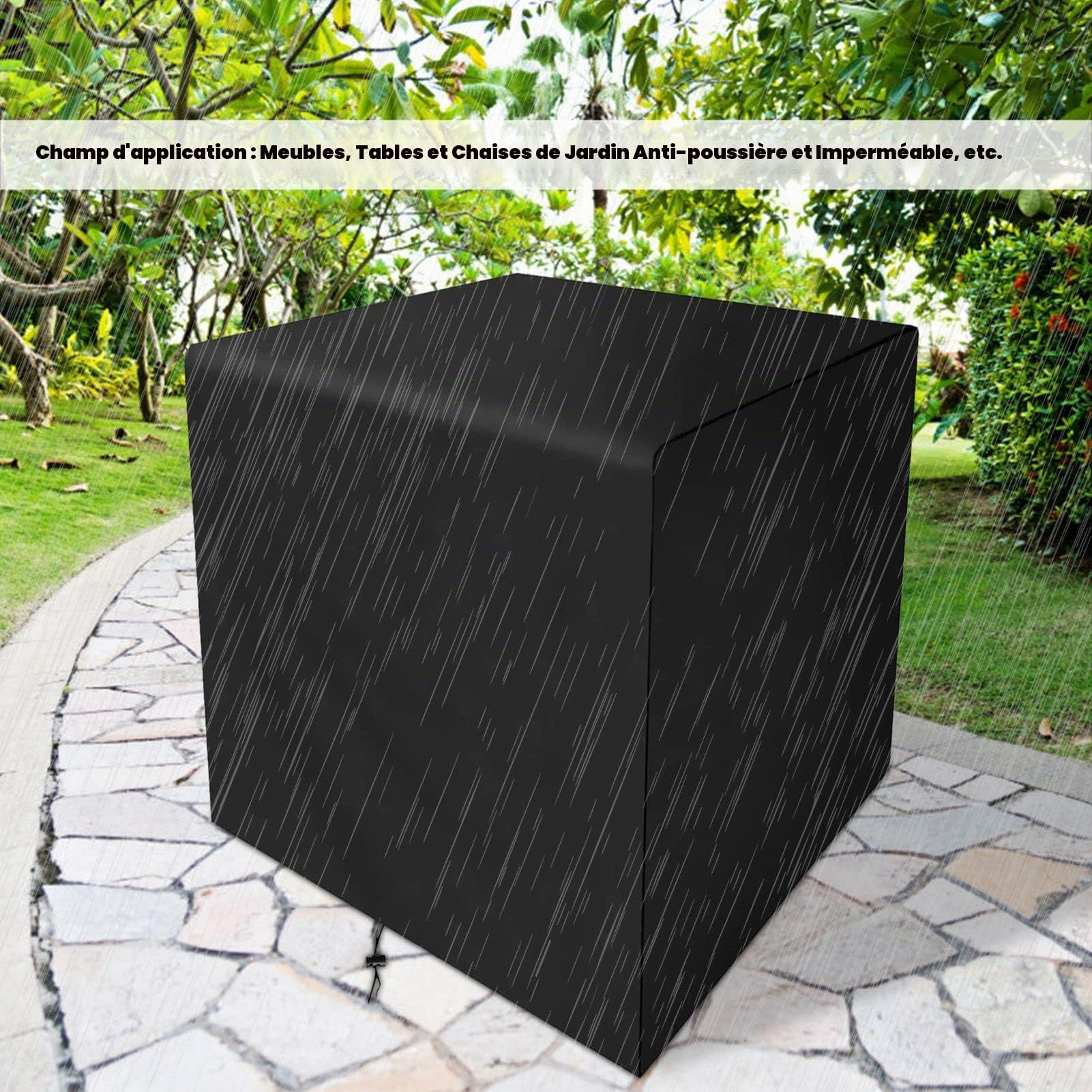 Dioche Housse pour meubles de jardin 80 x 60 x 110 cm Bâche de protection pour table Extérieur Rectangulaire pour Jardin Gazebo Balcone Imperméable Anti-Déchirable Polyester