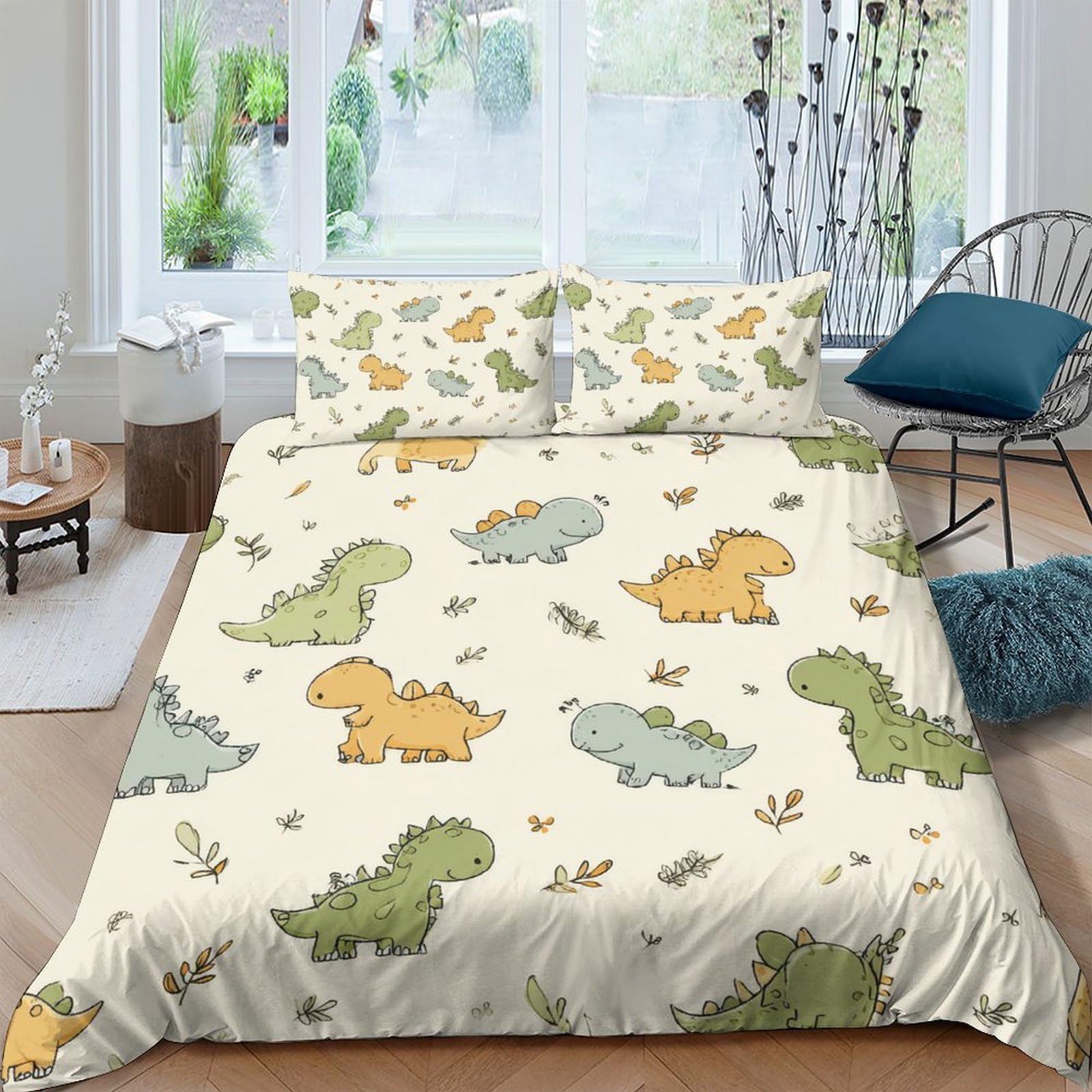 Ctjqhvkz Style-10 3D Printed Cute Dinosaur Fitted Sheet Microfiber Soft Anti-Slip Cartoon Bed Cover For Bedroom Dorm Apartment Decor Single（135X200cm）