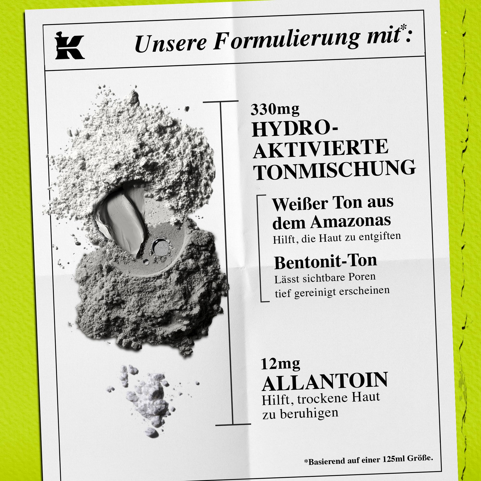 KIEHL'S Rare Earth Deep Pore Cleansing Mask, 125 ml, reinigende Detox-Gesichtsmaske mit Aloe Vera und Amazonas-Tonerde, Anti Pickel Gesichtsreiniger zur Minimierung von Poren und Mitessern
