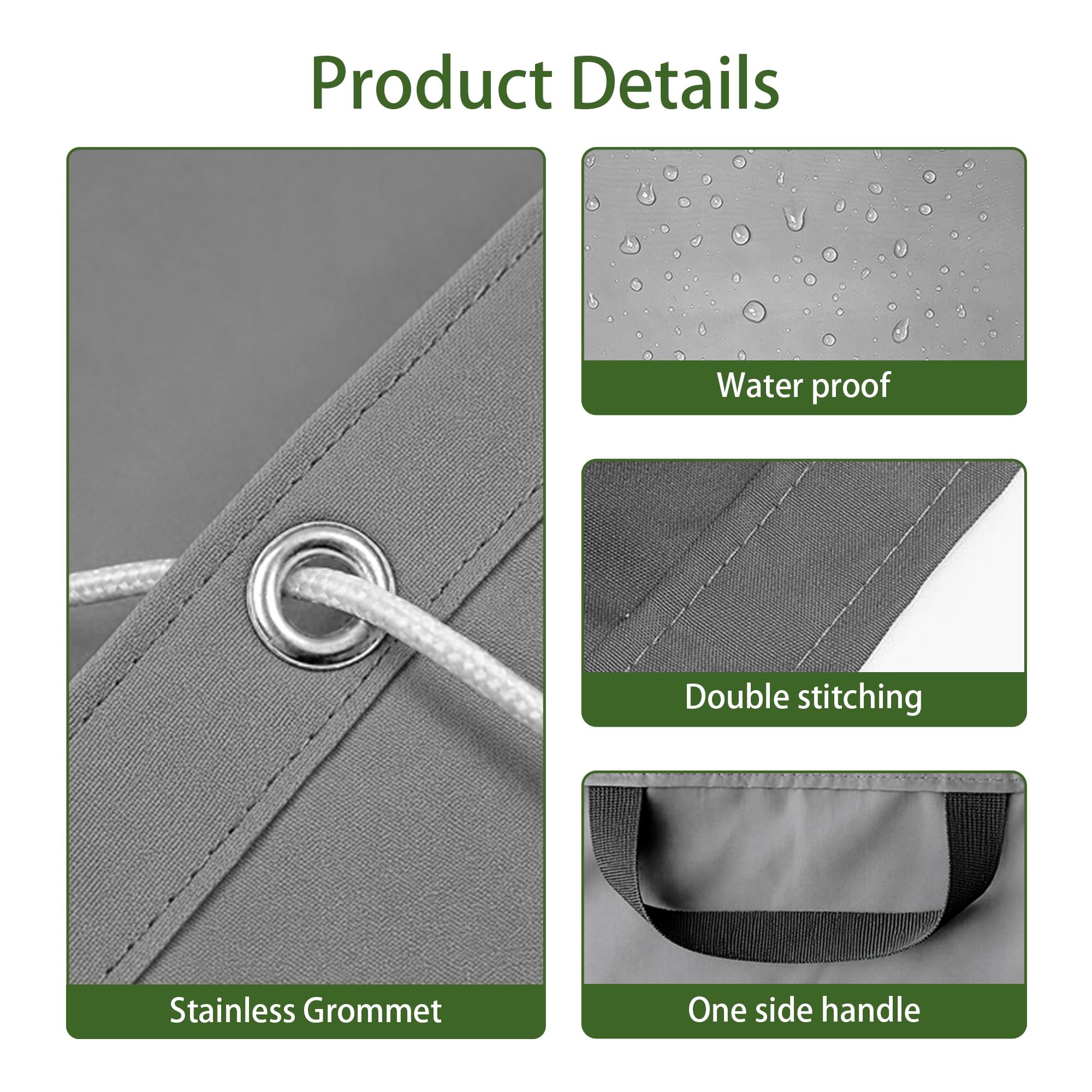 Vela Parasole a Onda Retrattile 300 x 320 cm Senza Foratura Vela Ombreggiante a Onda Retrattile Resistente Agli Strappi per Terrazza, Pergola, Veranda, Giardino, Verde Scuro
