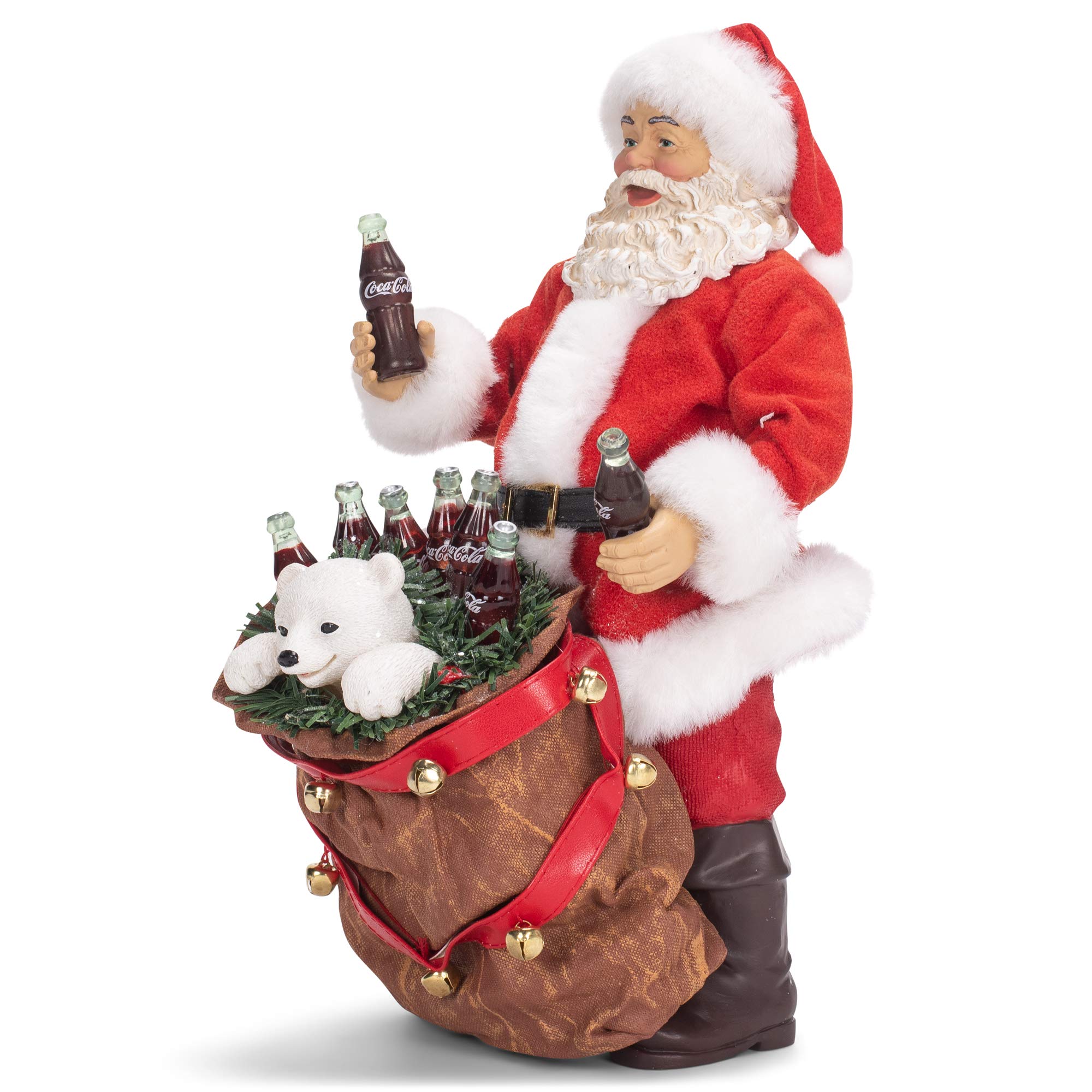 Amazon.com: Coca-Cola 10.5-Inch Santa with Polar Bear in Bag Table