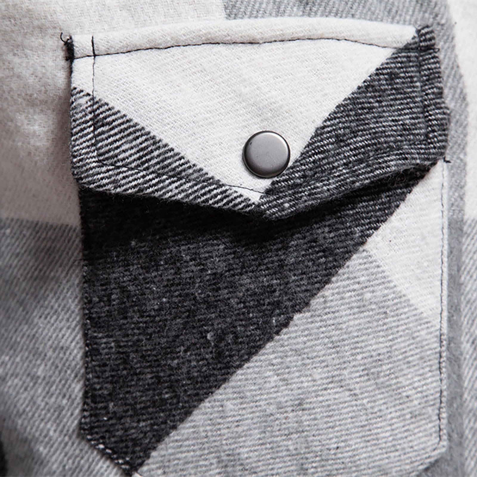 Giacca in pile da uomo, casual, da lavoro, con bottoni, in flanella | Patchwork Plaid Jacquard Giacche Spesse Caldo Trapuntato Foderato Cappotto Invernale Con Tasche Lavoro E Longe Usura Ideale