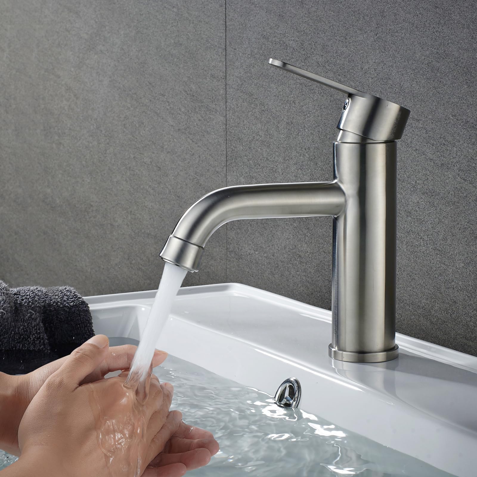 KEOKBON Bathroom Tap Brushed, Bathroom Fixtures