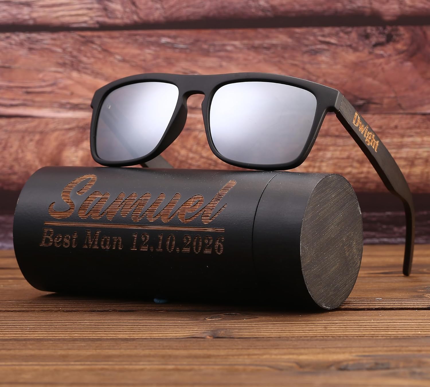 Personalized Wooden Unisex Polarized Sunglasses, Groomsmen Gifts, Bridesmaid Gifts, Mens Gift, Gift for Her, Anniversary Gift, Wedding Gift - Image 7