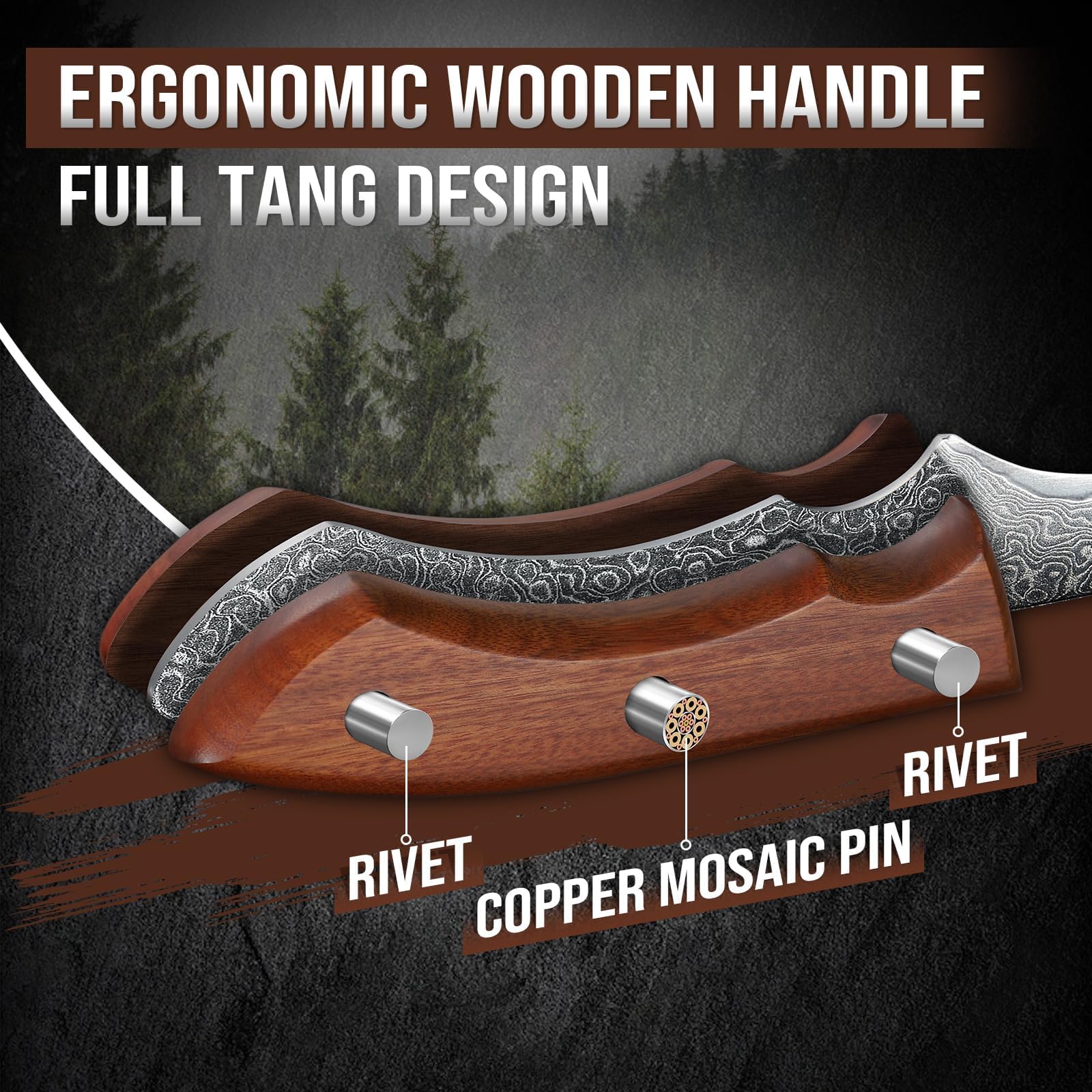DRAGON RIOT Ausbeinmesser profi, Fleischmesser extrem Scharf Damastmesser mit Ergonomischer Griff, Damaststahl Filetiermesser Metzgermesser profi Grillmesser, Damast Messer für fleisch