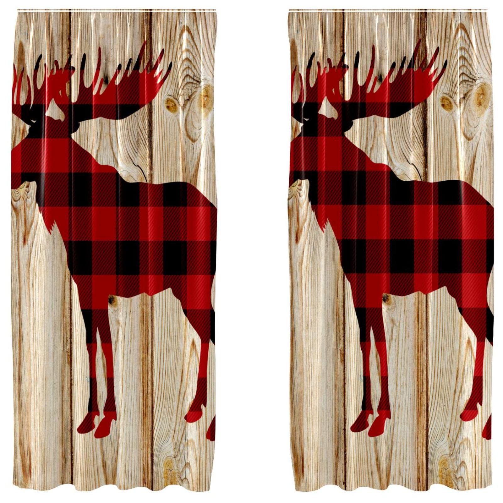 Rideaux occultants cerf microfibre 140x213cm pour chambre cocooning