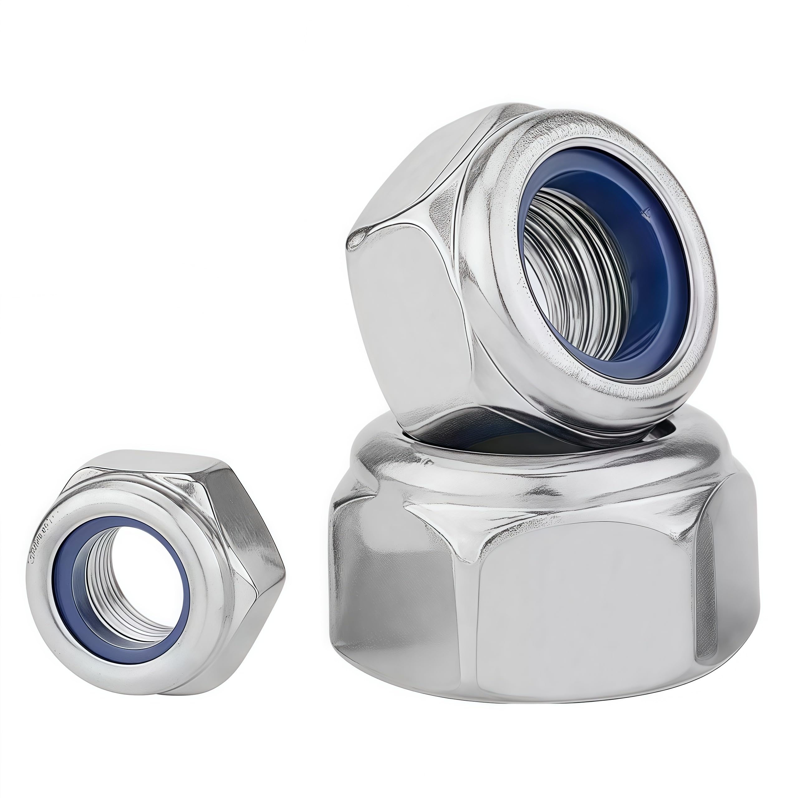 WZHUIDA 5 Stück Sechskantmuttern M12, Sicherungsmuttern DIN985 Edelstahl Standard A2 V2A M12 Mutter, Sechskant Edelstahlmutter Stoppmuttern Kontermuttern, Selbstsichernde Muttern Stoppmutter