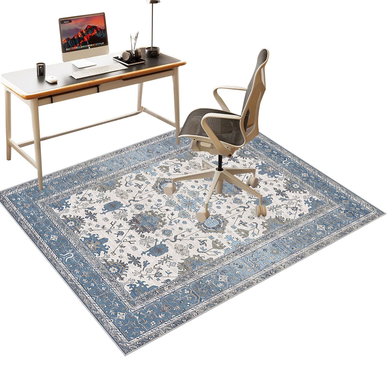 Office Chair Mat for Carpeted and Hardwood Floor, Desk Chair Mat for wooden Floors, Heavy Duty Gaming Chair Mat for Office Home, Floor Protector Mat for Rolling Chair, Computer Chair Rug 70 x 80 cm