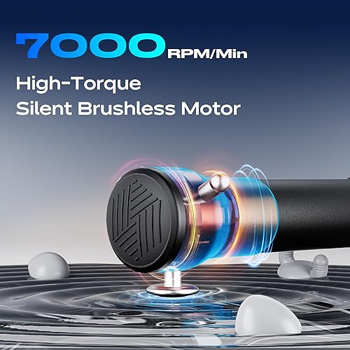 Miniatura 3 de Oley - Pistola de masaje muscular vibrante de tejido profundo, masajeador eléctrico de mano con 3 velocidades y 4 cabezas, herramienta de masaje