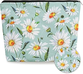 Bolsa de maquillaje de flores de margarita co...