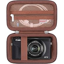 BOVKE Camera Case for Canon PowerShot G7 X Mark III G7X Mark II Digital Camera, Compact 4K Vlogging Small Cameras Travel Carrying Storage Holder Bag, Mesh Pocket fit Cable, Batteries, SD Card, Brown