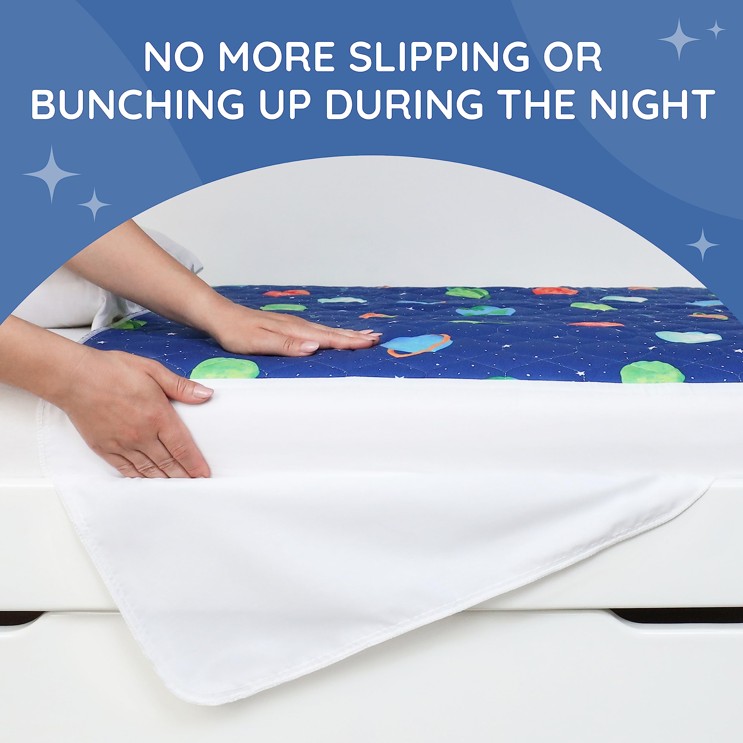Lynmark Almohadillas de cama de entrenamiento para niños pequeños con solapas plegables, suave, impermeable, protector de orina para niños, multicapa antideslizante, lavable, absorbe hasta 2 L, 90 x