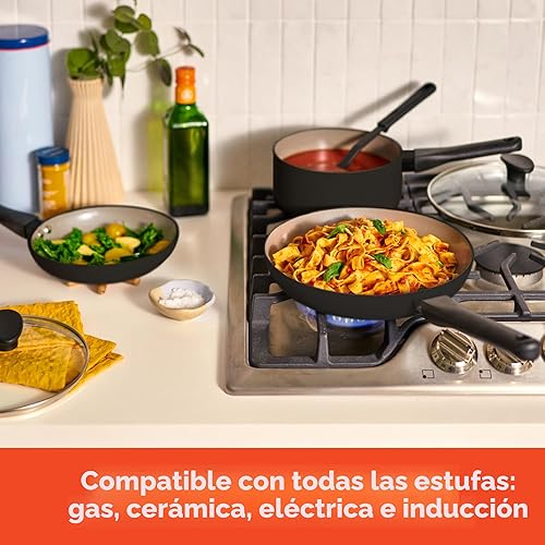 Miniatura 8 de bella Juego de cocina de 21 piezas con revestimiento antiadherente de cerámica EverGood, apto para lavavajillas y horno, compatible con todas las