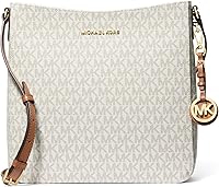 Michael Kors Jet Set Large Messenger Bag - Signature Canvas Crossbody with Gold Hardware & Adjustable Strap