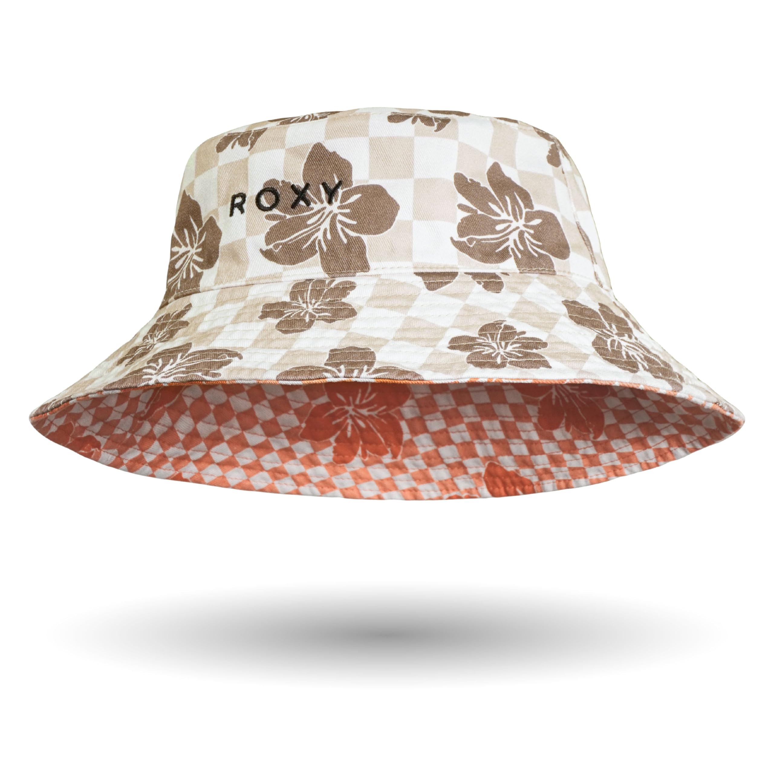 Roxy Women's Jasmine Paradise Reversible Bucket, Hibi Square Orange Tiger, M/L