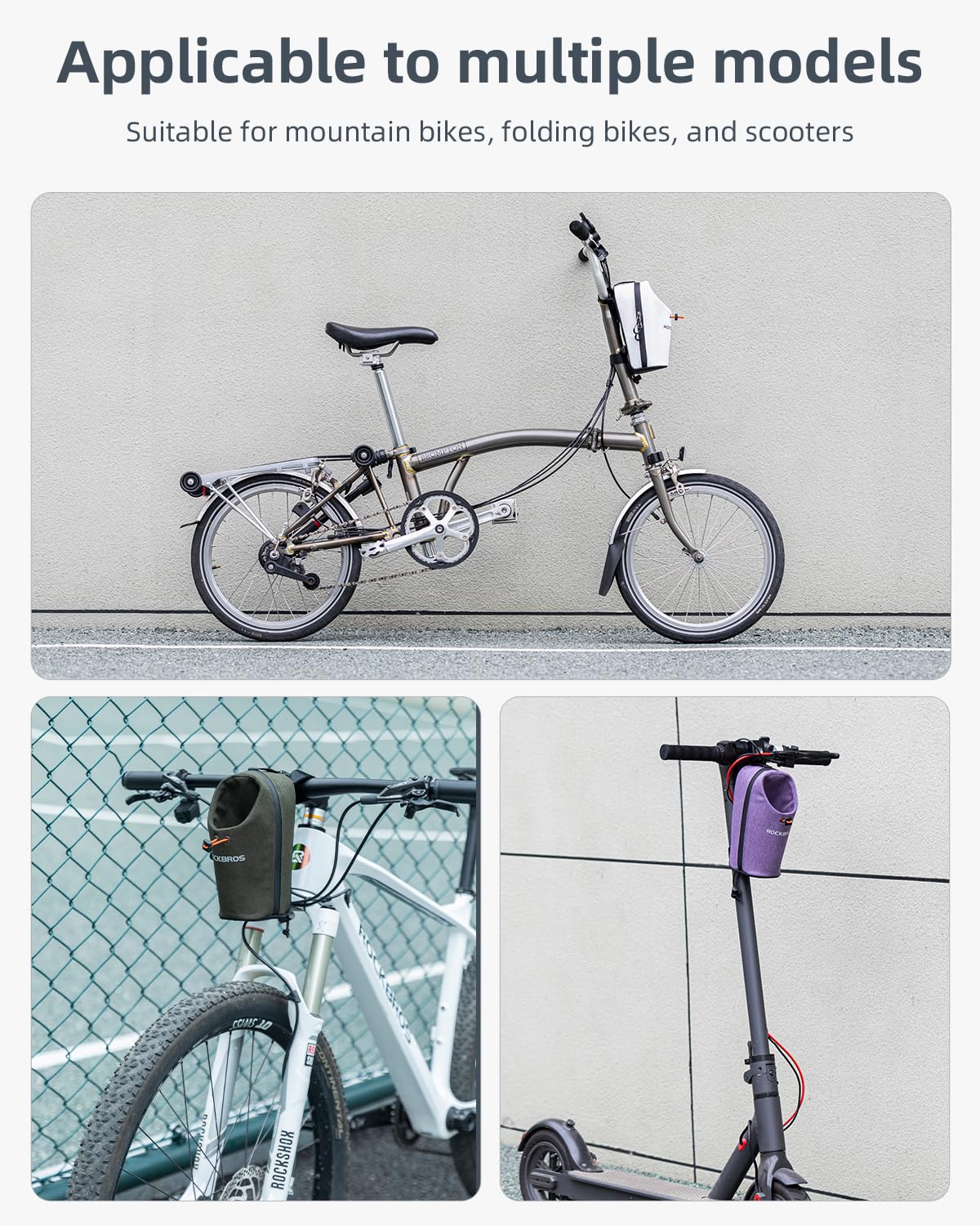 Bolsa de scooter eléctrico Bolsa de marco de bicicleta Bolsa de botella de agua de bicicleta 1.5L Gran capacidad Instalación rápida para bicicletas de montaña E-Scooters y bicicletas 2