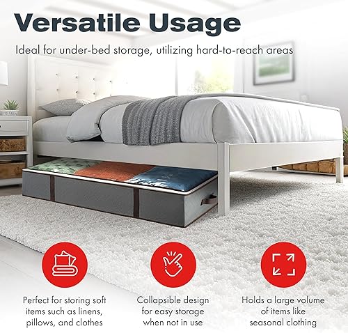 Miniatura 4 de Bolsas de almacenamiento para debajo de la cama, paquete de 4, organizador de almacenamiento plegable debajo de la cama para ropa, mantas de