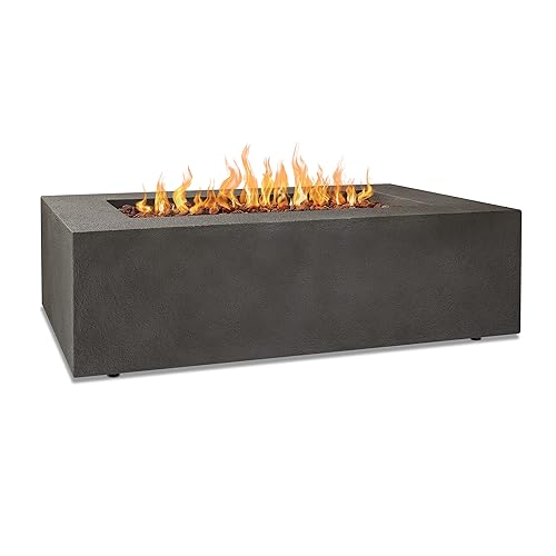 Real Flame Baltic Rectangle Natural Gas Fire Table, Glacier Gray