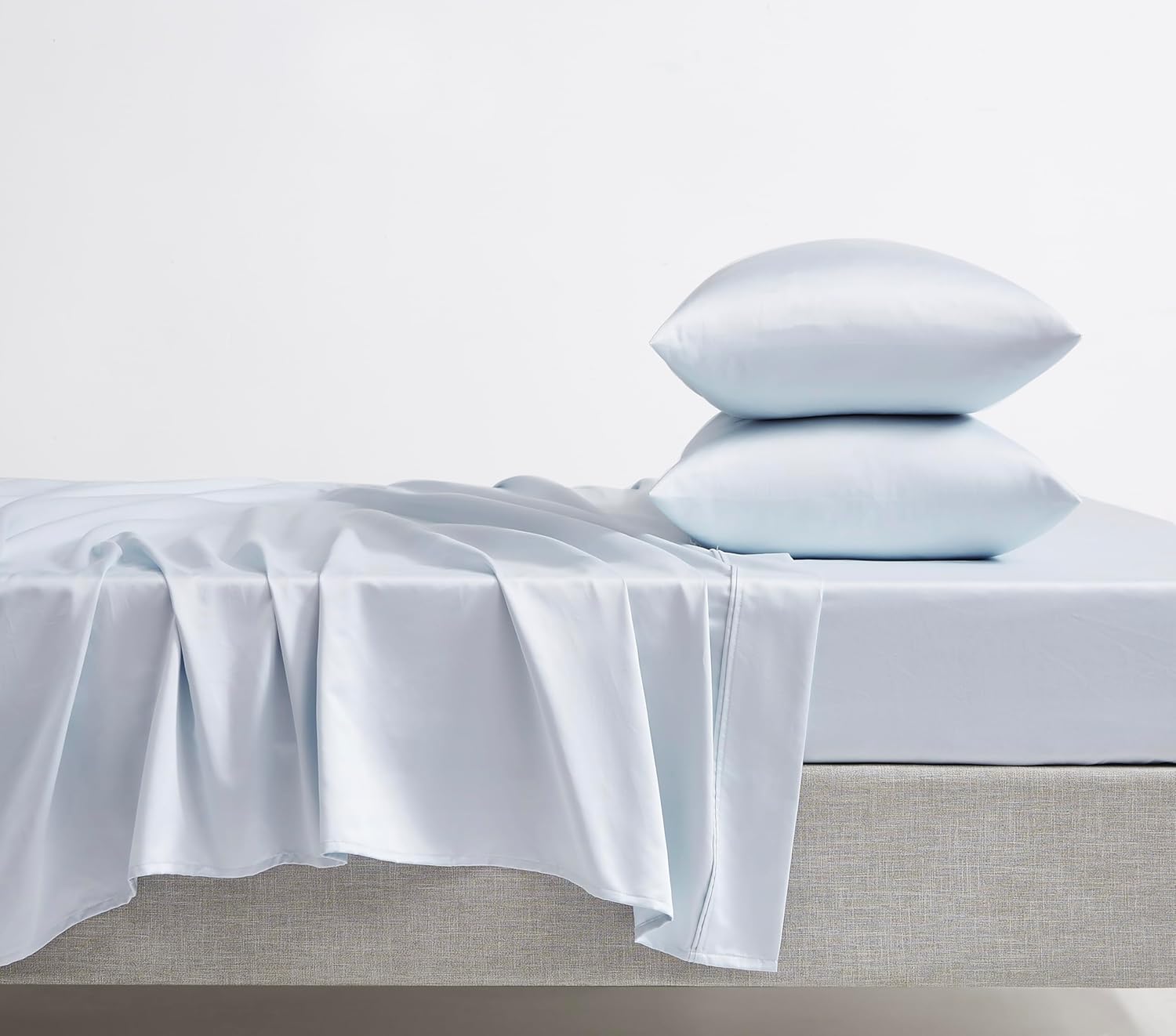 Linen Closet Luxury Cotton 1000 Thread Count Egyptian Cotton 4-Piece Sheet Set, King, Light Blue