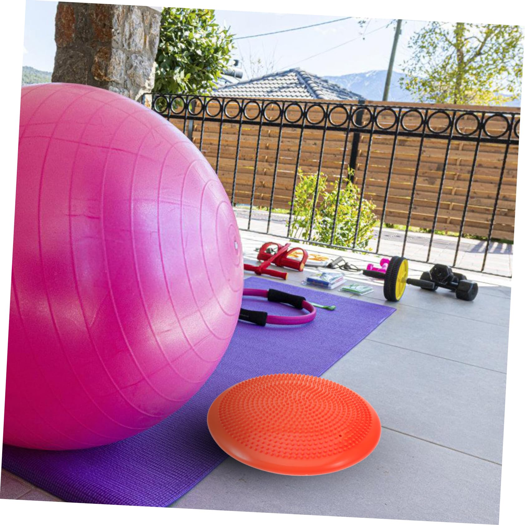 Coussin D’équilibre Gonflable Rond pour Yoga et Fitness en Pvc Orange