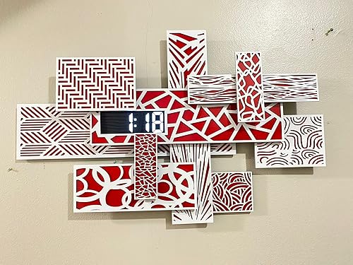 Miniatura 8 de Reloj de pared digital 3D Life Time 2023 Reloj de pared con diseño especial