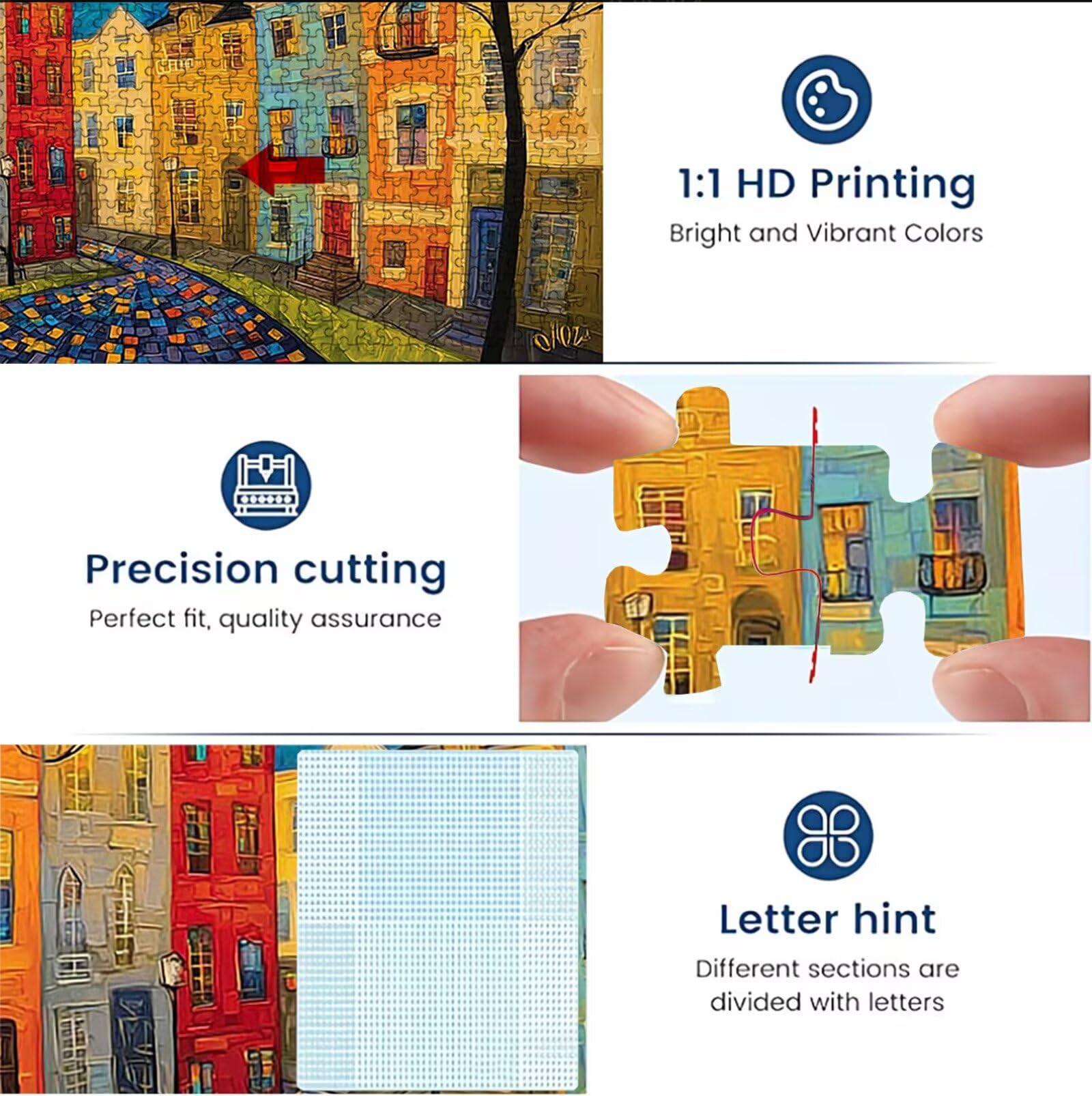 Puzzle astratto Casa(4), Puzzle Adulti 3000 pezzi, Puzzles Legno con Squisita Scatola di Imballaggio, Rompicapo per Esperti con Incastro Perfetto, Stampa Alta Definizione, Regalo per Adulti W3H-628