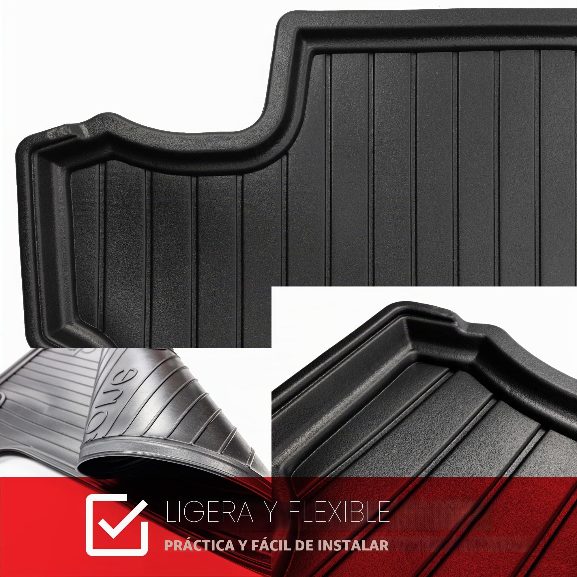 MOTOS Set de alfombrillas de goma y alfombrillas de maletero para Citroen Berlingo II 2008-2018 Mejora la comodidad de tus viajes con la alfombrilla antideslizante para coche ElToro- alfombrillas para