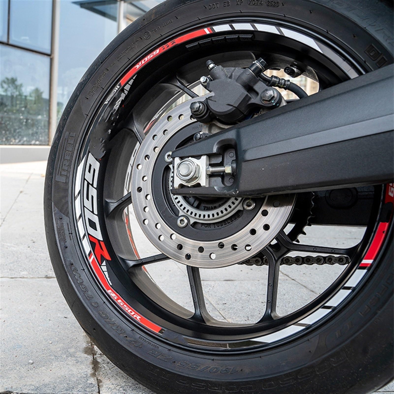 Adhesivos decorativos modificados Pegatina Para Rueda De Motocicleta, Logo De Neumático Delantero Y Trasero, Kit De Rayas Reflectantes, Pegatinas Para Llanta De Moto, Calcomanía Impermeable Para Cbr65