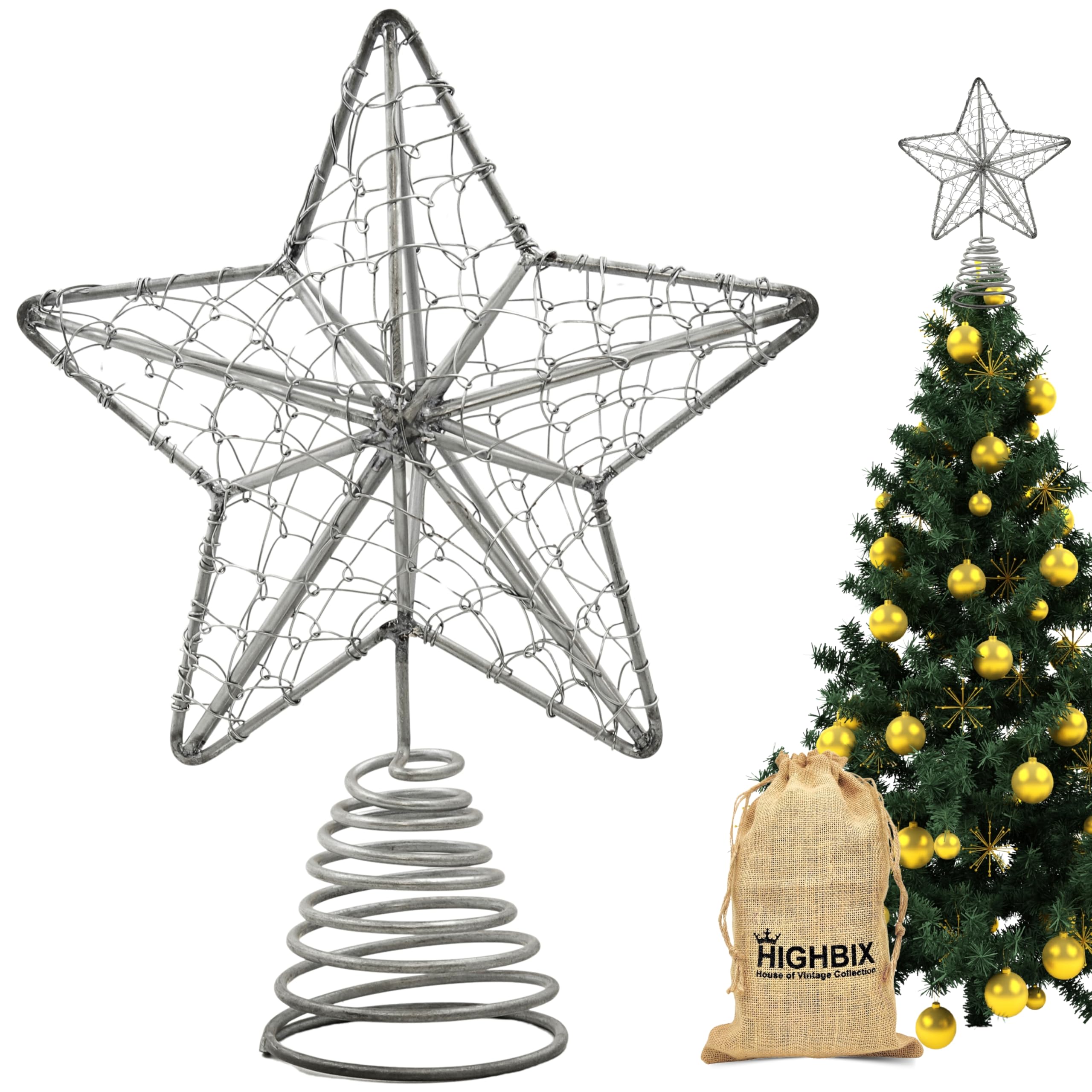 【Silver】Supreme Christmas Tree Topper Amazon.com: 13.7 Inch Silver Christmas Tree Topper - 3D Burst
