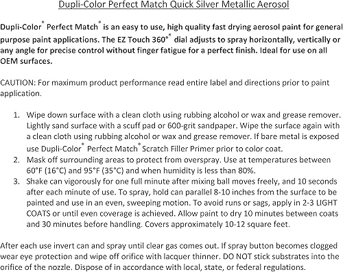 Miniatura 8 de Dupli-Color BNS0604-6 PK - Pintura automotriz gris de precisión perfecta compatibilidad para Nissan
