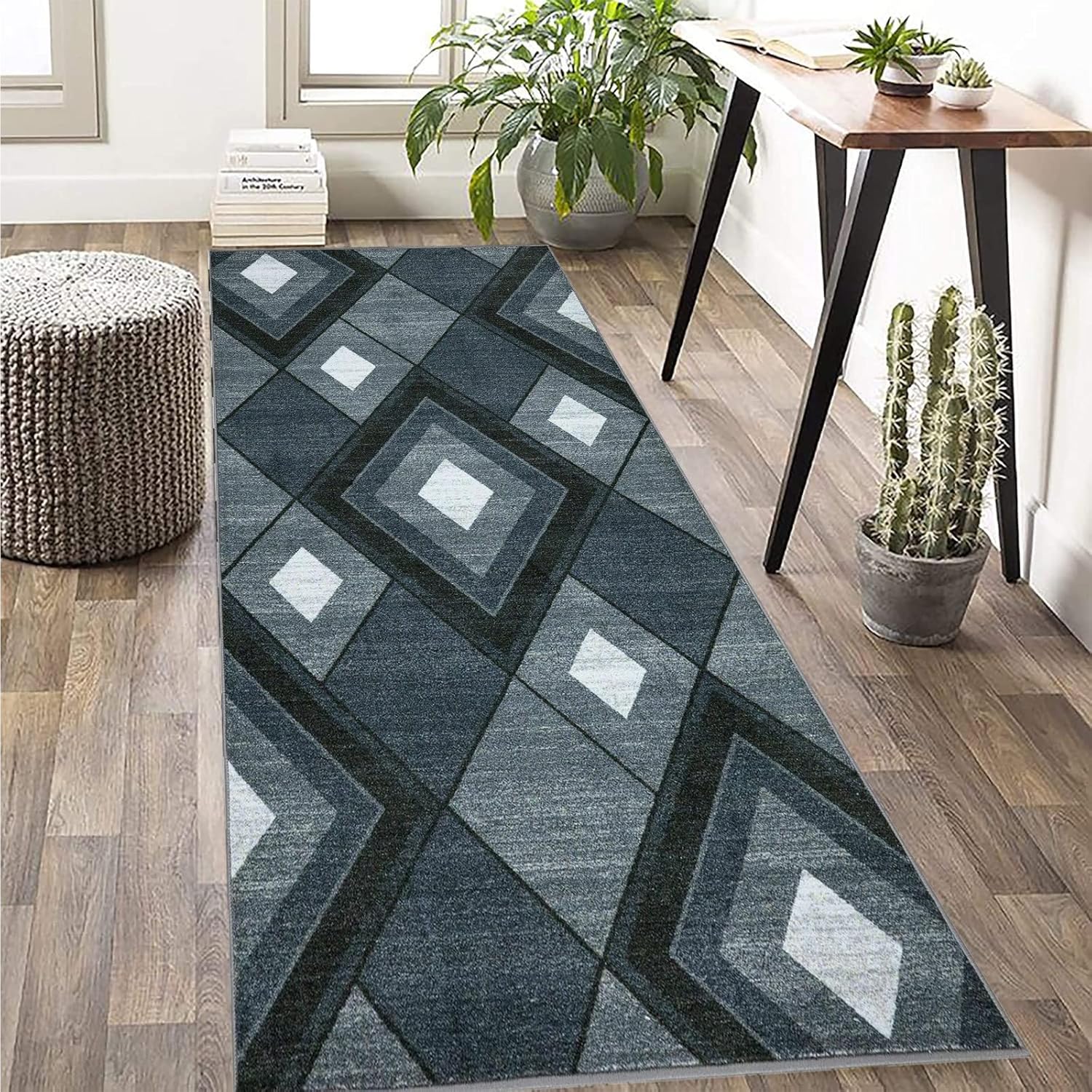 renoazul® Long Runner Rugs for Hallway Estime Grey, 80 X 300 cm Long