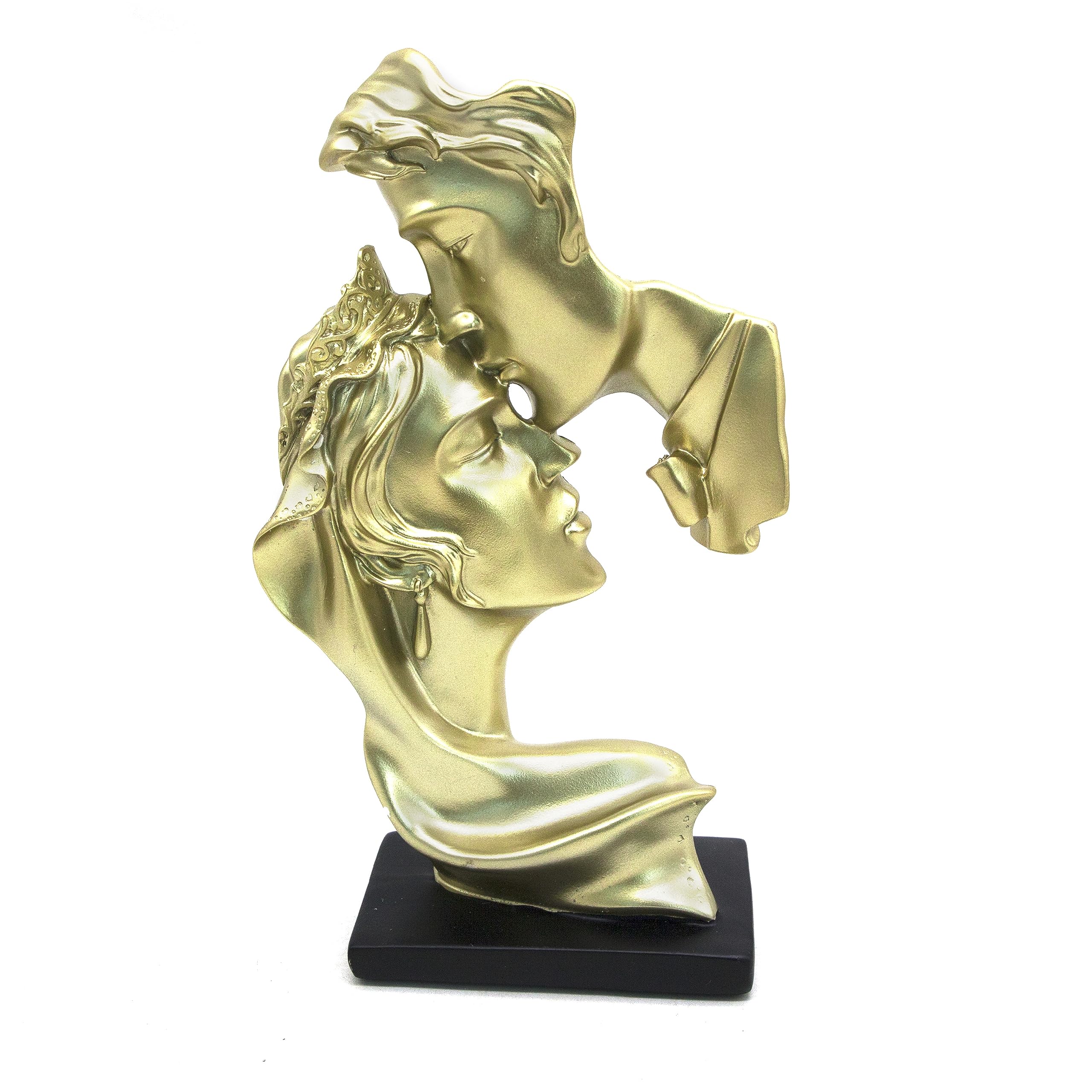 Estatuas de The Kissing Lover adecuadas como regalo de boda, para escritorio, armario, decoración del hogar, 10.2 pulgadas de alto (dorado)