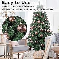 Vista 309 de Bolas de Navidad grandes de bronce de 3.2 pulgadas, adornos de decoración de árbol de Navidad, bolas colgantes inastillables para cumpleaños