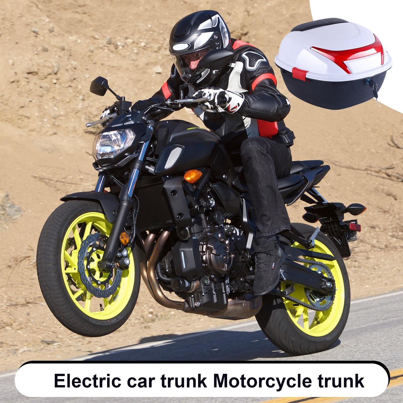 Caja de equipaje de moto - Estuche compacto de almacenamiento de cola para conducir | Chaquetas de carga duraderas, bolsos, guantes, viajes al aire libre, excursiones, aventuras, viajes residenciales