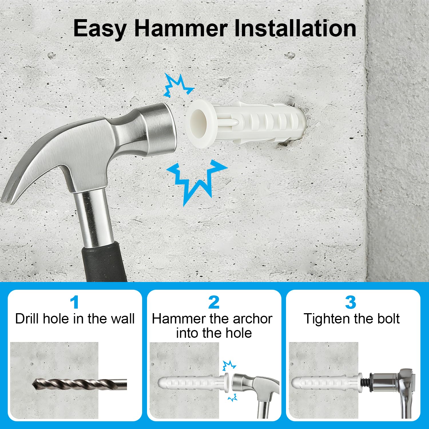 Concrete Wall Anchors - Secure Your TV & More -4