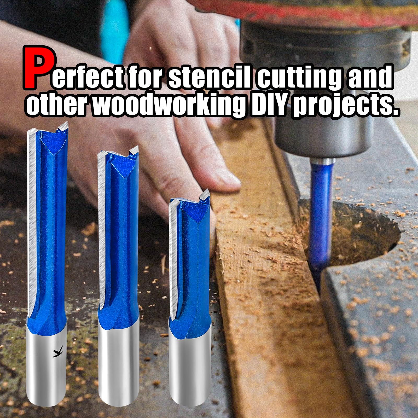 RURITKIT Router Bits - 3 Piece Long Straight Set -7 RURITKIT Router Bits - 3 Piece Long Straight Set -7