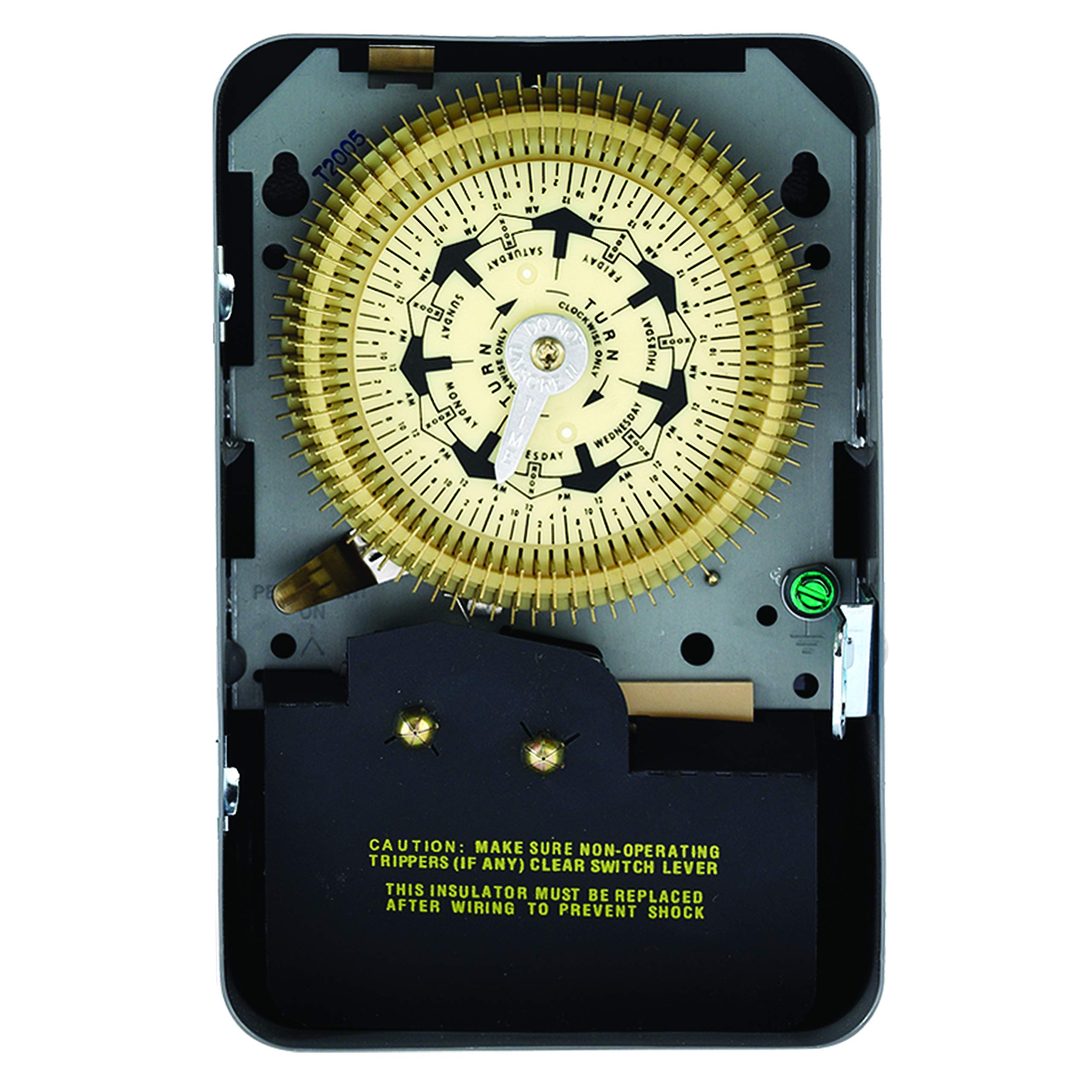 Minuteur mécanique compact 120V Intermatic T2005 avec boîtier Nema 1 pour programmation sur 7 jours
