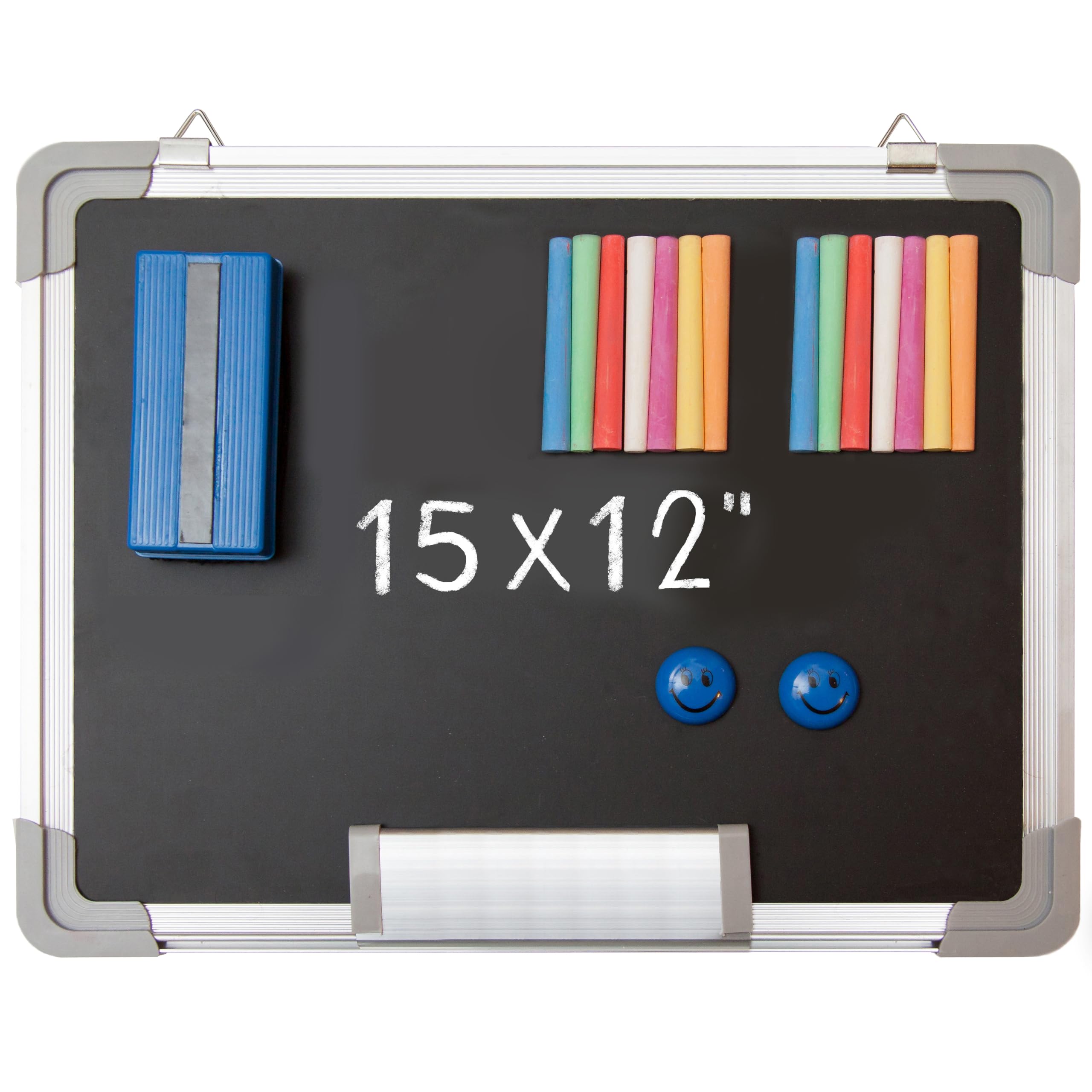 Amazon.com : Chalkboard Set 15x12 in, Framed Magnetic Slate Chalk