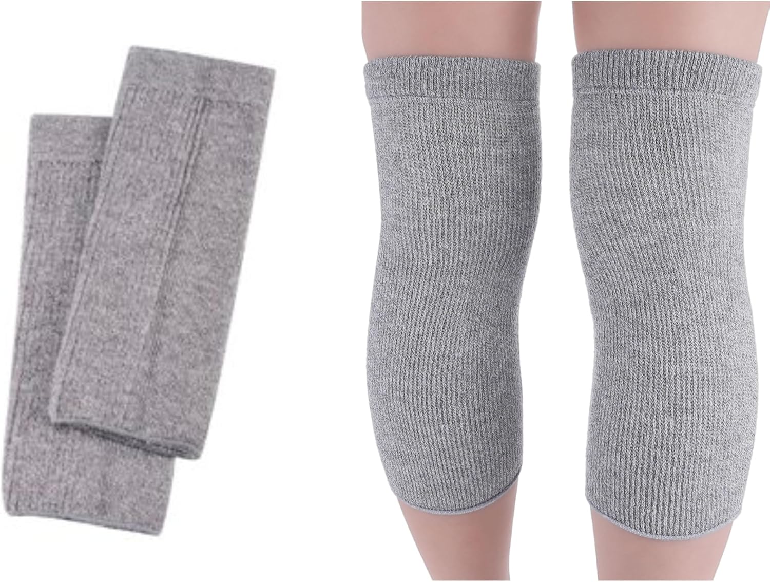 SENIOR ICARE Knee Warmers Bundle – Elastic Cotton Knee Sleeves Pair & Non-Compression Knit for Women and Men, Circulation Support, Arthritis Relief, Made in Japan