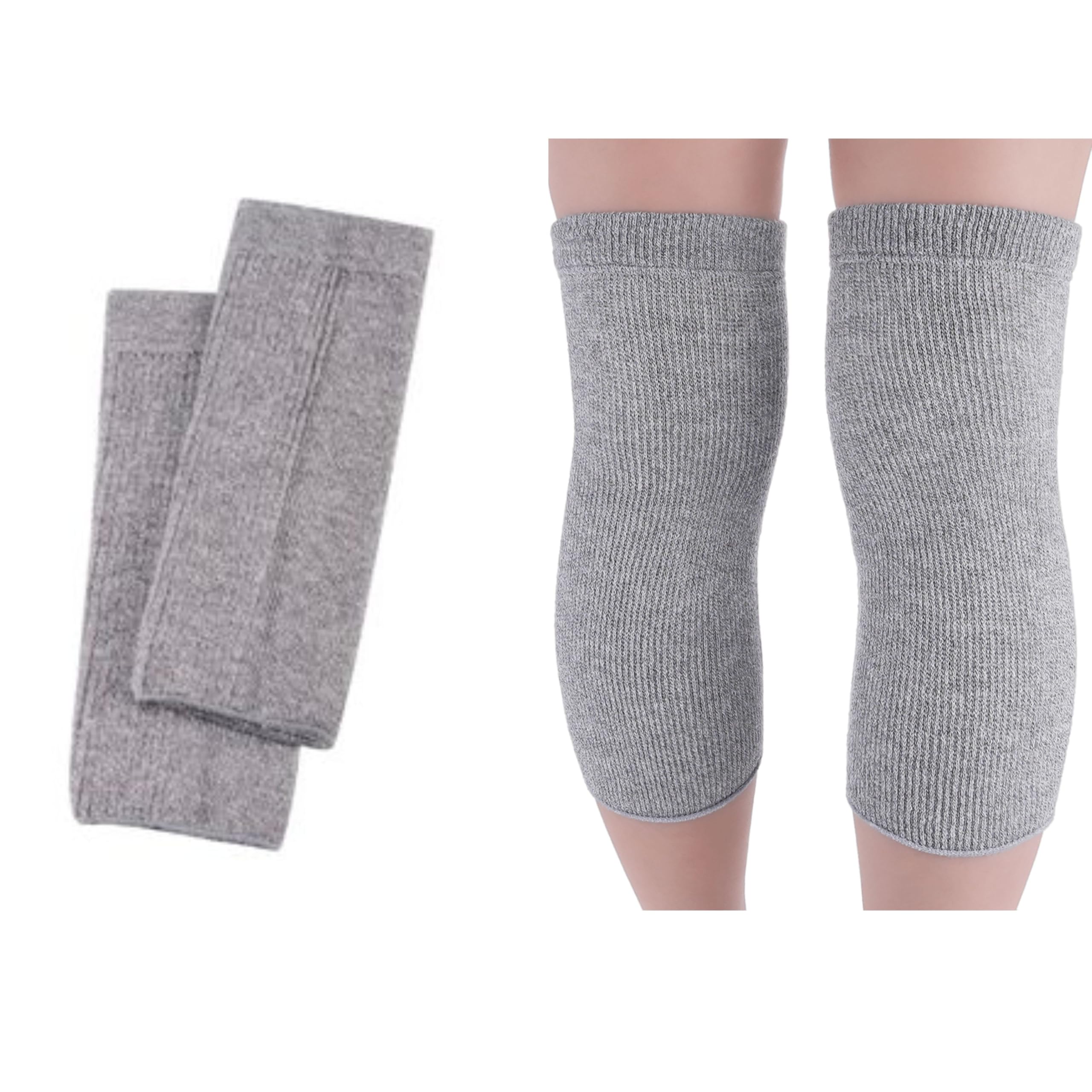 Knee Warmers Bundle – Elastic Cotton Knee Sleeves Pair & Non-Compression Knit for Women and Men, Circulation Support, Arthritis Relief, Made in Japan
