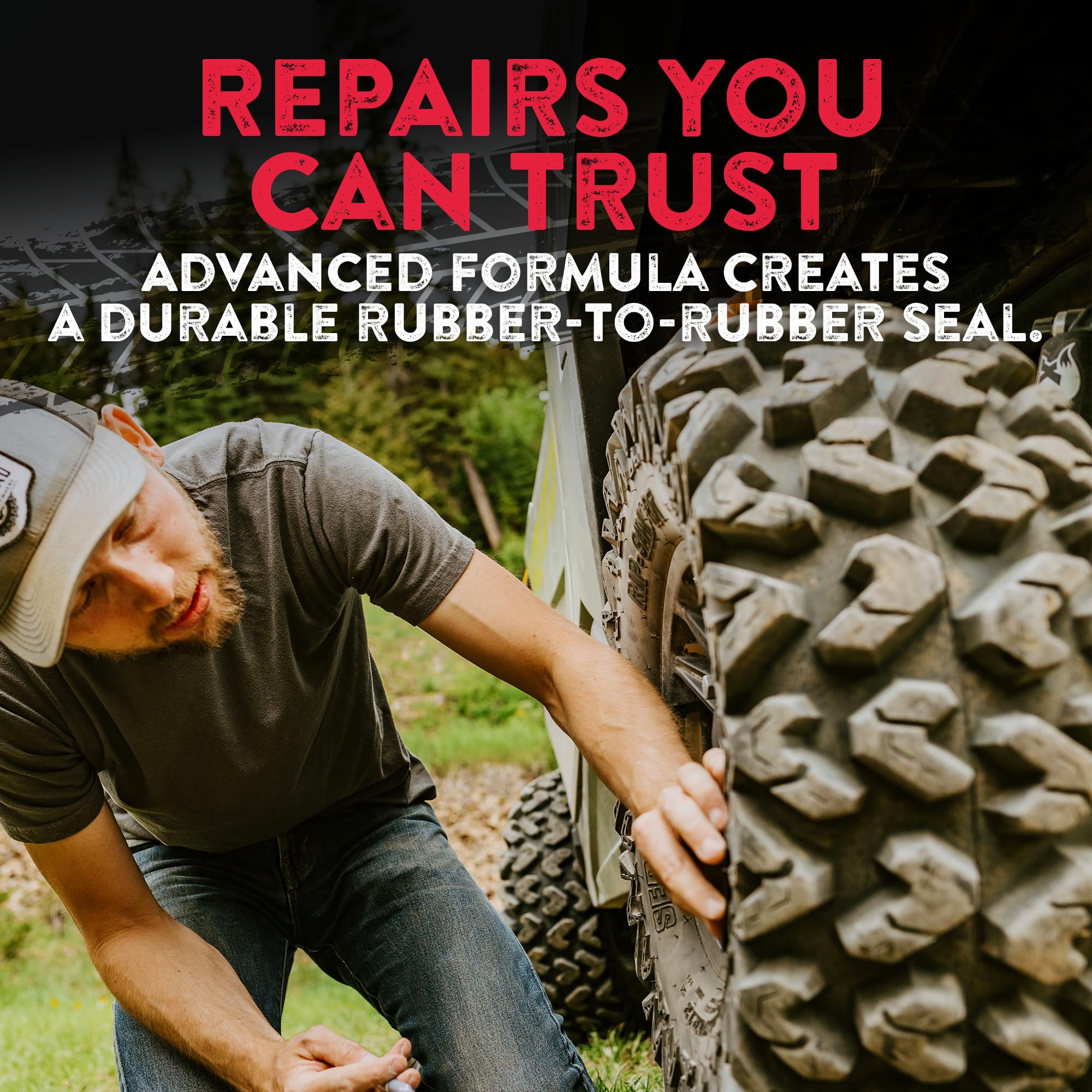 GlueTread 3 Stück Extra selbstklebende Aufkleber für Seitenwand Reifen Reparaturset für ATV, Gummi auf Gummi Aufkleber