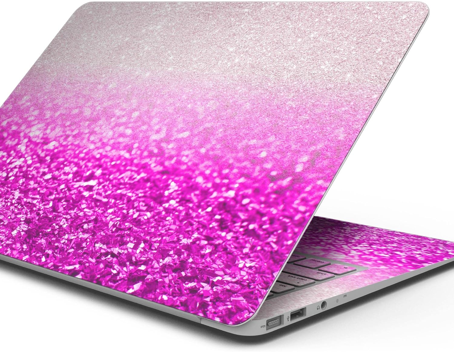DesignSkinz - Hot Pink & Silver Glimmer Fade - Full-Body Wrap Protective Decal Skin Kit Compatible with MacBook 14" Pro M1 (A2442)