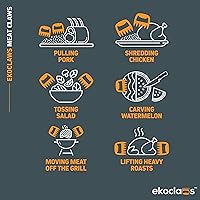 Vista 5 de Jolly Green Products Ekoclaws - Garras de carne, garras profesionales para triturar carne, accesorios de barbacoa para triturar, garras de oso