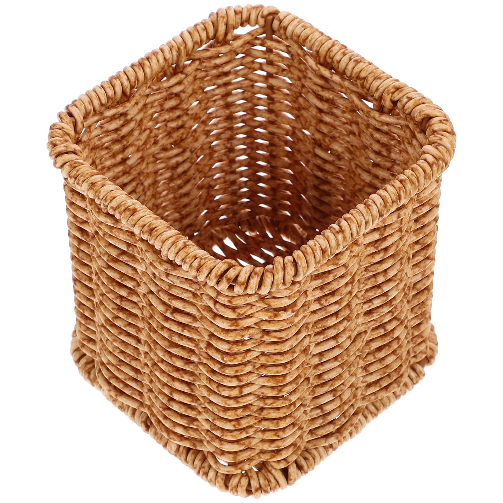 BTSKY 3 Pack Rattan Pen Cup, Handmade Desk Pencil Holders Makeup Brush Holder Multi-Functional Woven Basket Office&Home Desktop Organizer (Cylinder - View #3