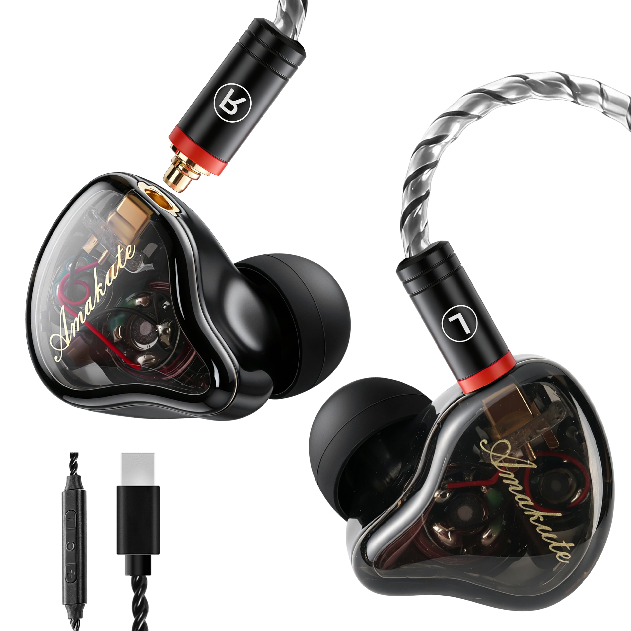 DEMAKE in Ear Monitor with Detachable Silver-Plated Type-C Cable