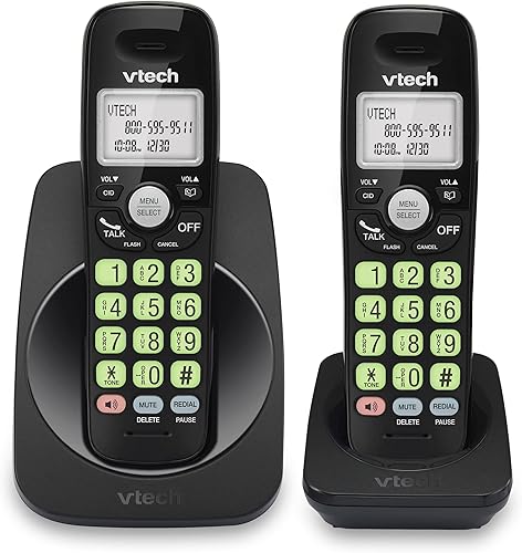 Miniatura 14 de VTech Teléfono inalámbrico con DECT 6.0, altavoz dúplex completo, pantalla iluminada, teclado retroiluminado, identificador de llamadas/llamada