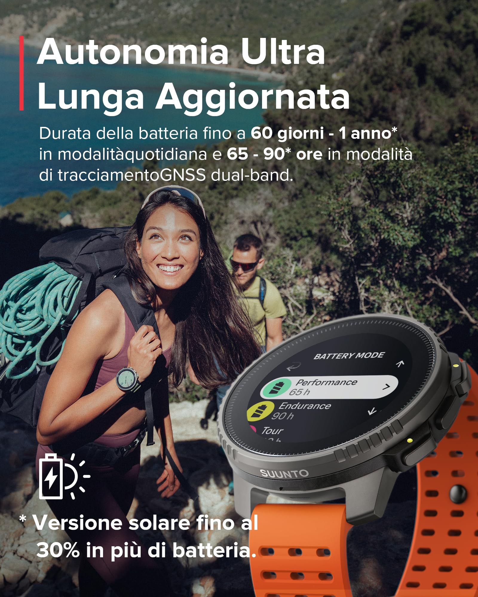 SUUNTO Vertical Orologio Sportivo, Smartwatch Impermeabile GPS Activity Tracker Mappe Offline, Monitoraggio Salute 24/7, 95+Sport, Cardiofrequenzimetro Altimetro Barometro, Ricarica Solare Opzionale - 3