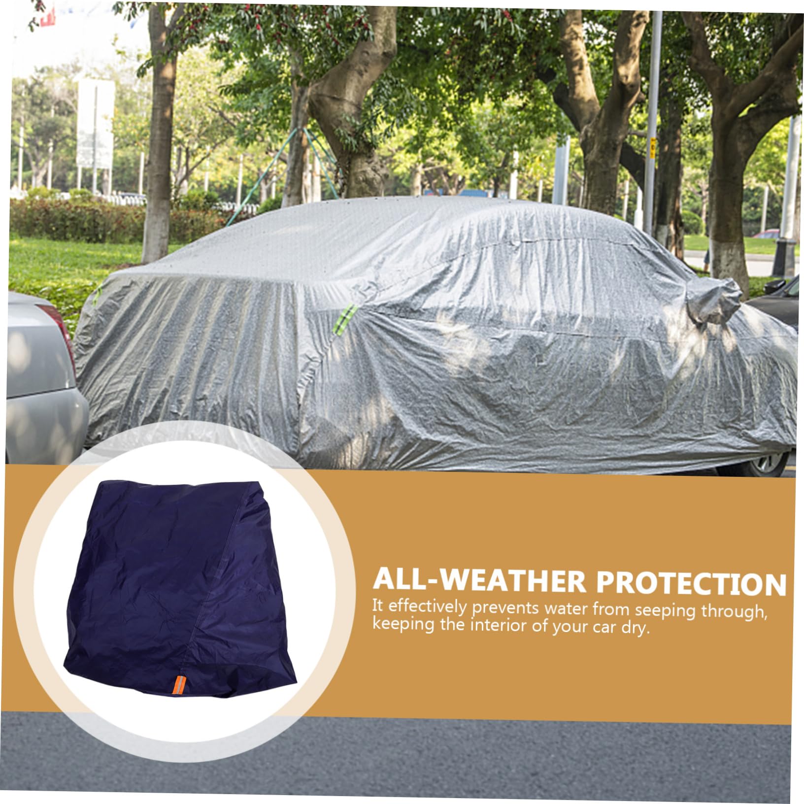 TOYANDONA 190t Full Car Cover XXXL Weatherproof Protection for Indoor Outdoor Use Scratch Rain Resistant Secure Fit with — view 8