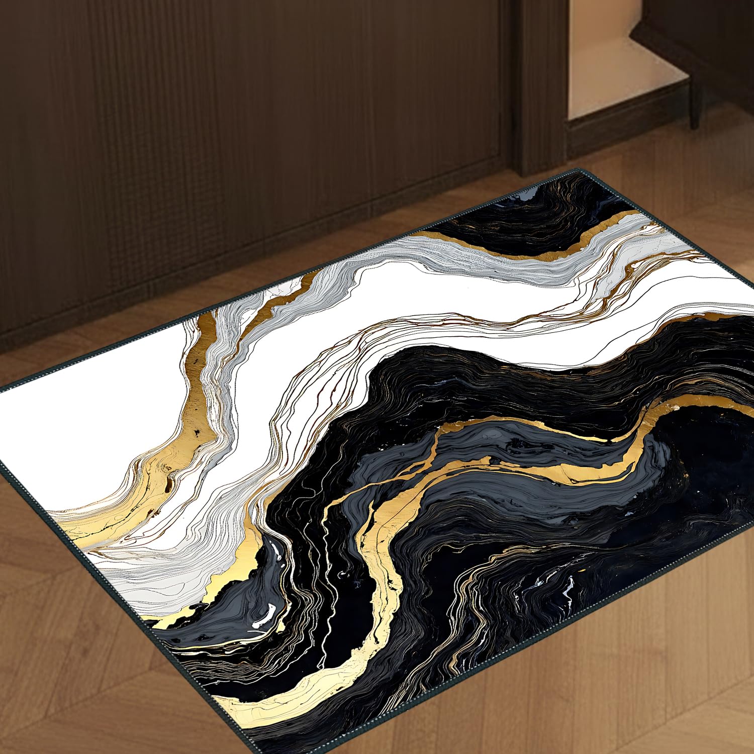 Tapis de couloir anti-glisse style marbre pour sécuriser votre sol